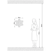 Opviq , 606- 606SHD, noir, appliques murales, 50 x 12 x 45 cm, corps en MDF