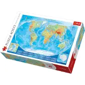 Trefl Puzzle Jigsaw 4000 Pi?ces - Carte Physique du Monde 54"x38", Multicolore, Cr?atif, Pour Adultes et Enfants d?s 15 ans