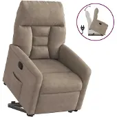 vidaXL Fauteuil relax avec releveur Taupe Tissu microfibre