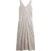 Superdry pour femme. W8011995A Robe Sequin argentée (XS), Fête, Polyester, Sans manches / bretelles