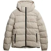 Superdry Microfibre Sport Puffer Jacket Beige M Homme