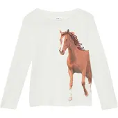 s.Oliver T-Shirt marron / blanc
