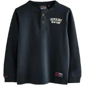 Superdry T-Shirt bleu marine / blanc