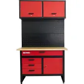 Holzmann Etabli avec armoire murale et panneau pour crochets