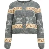 Object Cardigan beige / cognac / gris chiné / blanc