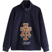 Next Pull-over bleu marine / marron / blanc