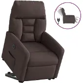 vidaXL Fauteuil relax avec releveur électrique Tissu marron foncé