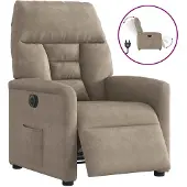 vidaXL Fauteuil relax électrique Taupe Tissu microfibre