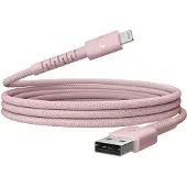 Fresh 'n rebel Câble de charge USB-A vers Lightning FlexWave Silicone Braided 2 m Pastel Pink