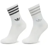 Adidas Chaussettes 'Mid-Cut Glitter Crew 2 Pairs' gris clair / noir / blanc