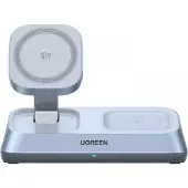 UGREEN Chargeur sans fil magnétique 3-en-1 MagSafe Qi2 25 W, bleu