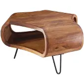 Wohnling Table basse WL5.603 Sheesham 60x60x35 cm Bois massif Plateau &amp