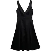 Superdry Lbd Satin V Neck Sleeveless Midi Dress Noir XL Femme