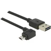 DeLOCK USB Kabel A -> micro B St/St 1.00m 90øgew. sw