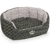 Nobby Comfort, lit ovale "SEOLI", dimensions : 65 x 57 x 22 cm, couleur : gris foncé / gris clair