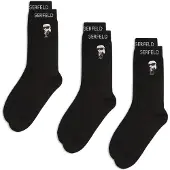 Karl Lagerfeld Chaussettes 'Ikon' beige clair / noir / blanc