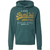 Superdry pour homme. M2014380A Sweat à capuche Vintage Logo vert (M), Casuel, Coton