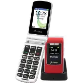 Olympia Style Duo 4G Téléphone portable senior à grandes touches Téléphone portable à clapet rouge