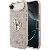 GUESS Coque 4G Metal Logo Backcover pour Apple iPhone Air - Gold Edge - Pink
