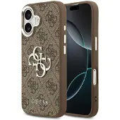 GUESS Coque 4G Metal Logo Backcover pour Apple iPhone 17 - Silver Edge - Brown