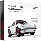 Franzis 67322 - Calendrier de l'Avent Porsche 911 Turbo - Kit de modélisme à l'échelle 1:24, comprenant une base sonore et un livre d'accompagnement de 52 pages