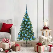 vidaXL Sapin de Noël artificiel pré-éclairé Vert 120 cm PVC