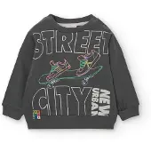 Boboli Fleece Sweatshirt Gris 24 Months Garçon