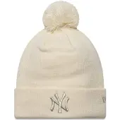 New Era Mlb Metallic Bobble New York Yankees Beanie Beige