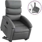 vidaXL Fauteuil relax avec releveur Gris Similicuir