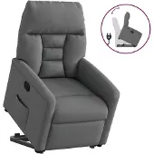 vidaXL Fauteuil relax releveur gris foncé Tissu