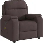 vidaXL Fauteuil de massage brun foncé Tissu
