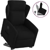 vidaXL Fauteuil relax avec releveur Noir Tissu