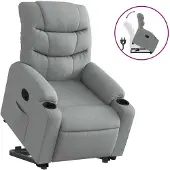 vidaXL Fauteuil inclinable Gris clair Tissu