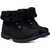Timberland pour femme. TB18149A0011 Bottes en cuir Authentic Mid Warm noir (36 W), Plat, Lacets, Casuel