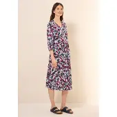 Cecil Femme Robe Midi À Motifs In Blanc, Gr: L