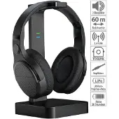 Auvisio OK-320 Casque TV Casque stéréo numérique sans fil avec batterie & DSP Station de charge 2en1