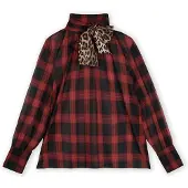 Lola Casademunt Chemisier beige clair / umbra / rouge foncé / noir