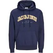 Jack & Jones Sweat-shirt 'JJECaleb' bleu marine / citron / blanc