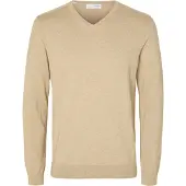 Selected Berg Pullover V-Neck Kelp Beige