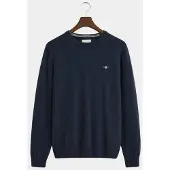 Gant pour homme. 87211 Pull à col ras du cou marine (XXL), Casuel, Laine