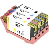 Renkforce Encre Combi Pack Remplace HP 912 (6ZC74AE) Compatible Combi Pack Noir, Cyan, Magenta, Jaune RF-I-HP912BKCMY4PK RF-5718852 (RF-5718852)