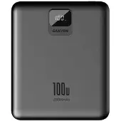 Canyon Batterie externe, PB-2008 LED FLAT 20000 mAh PD100W QC3.0 Gris foncé