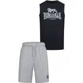 Lonsdale Claremorris Sleeveless Set Noir,Gris L