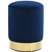 vidaXL Tabouret Bleu et doré Velours 28 x 36 cm