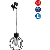 Näve Suspension solaire à LED, pince, cage noire, H 100 cm
