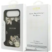 GUESS Grained Flowers Classic Logo Magsafe Iphone Air Phone Case Noir