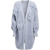 Influencer Cardigan bleu fumé