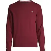 Gant pour homme. 87211 Pull en laine de mouton très fine, col rond bordeaux (3XL), Casuel