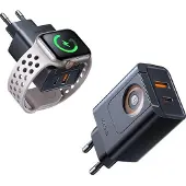 Mcdodo CH-3700 Chargeur 30W 2-en-1 USB-C+A, noir (30 W, 3 ports), Chargeur USB, Noir