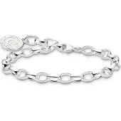 Thomas Sabo Charm bracelet avec chatoyant blanc émail froid argent, (17 cm, Argent 925, Émail)